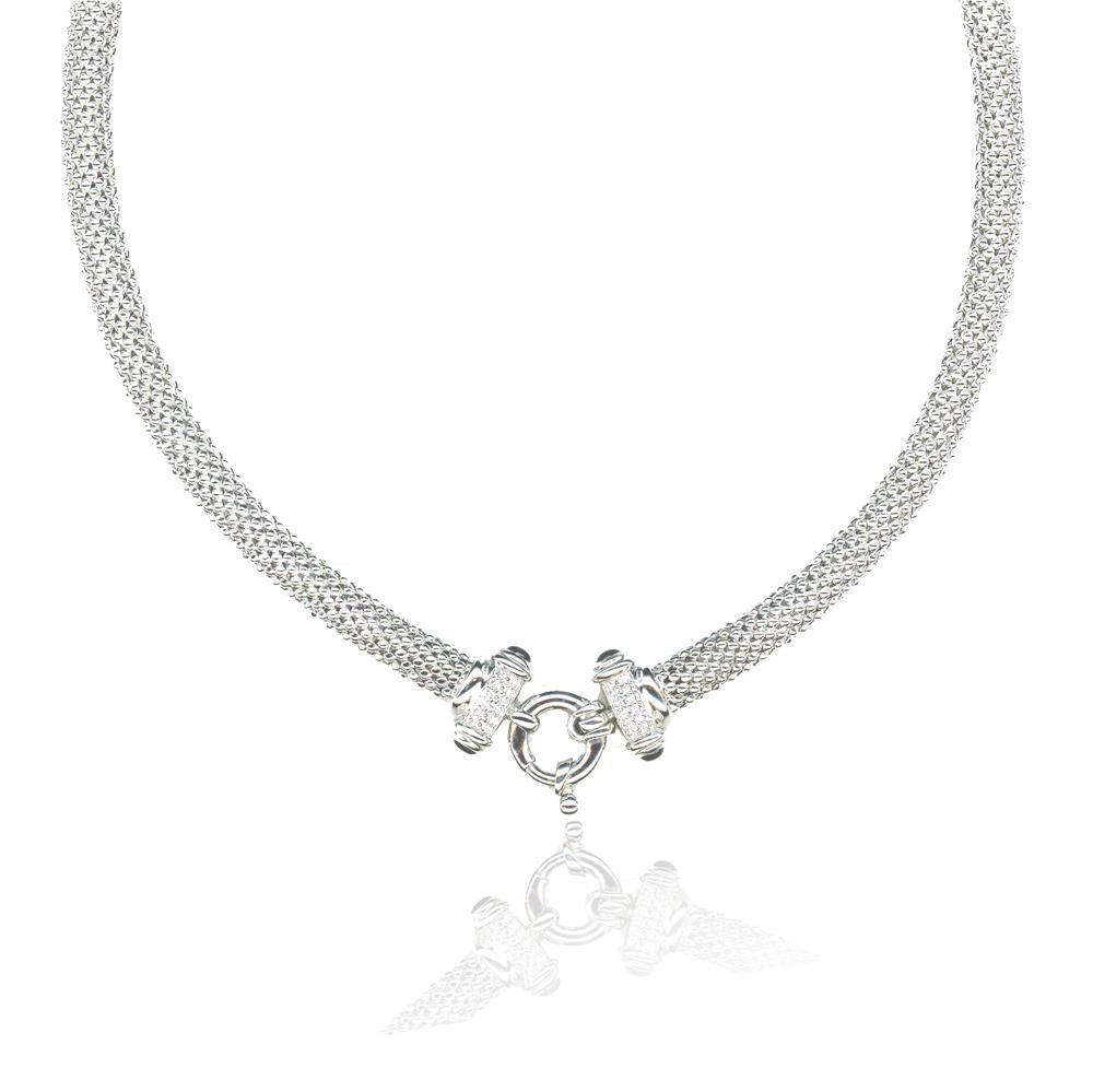 Mesh Necklace with Round Buckle
