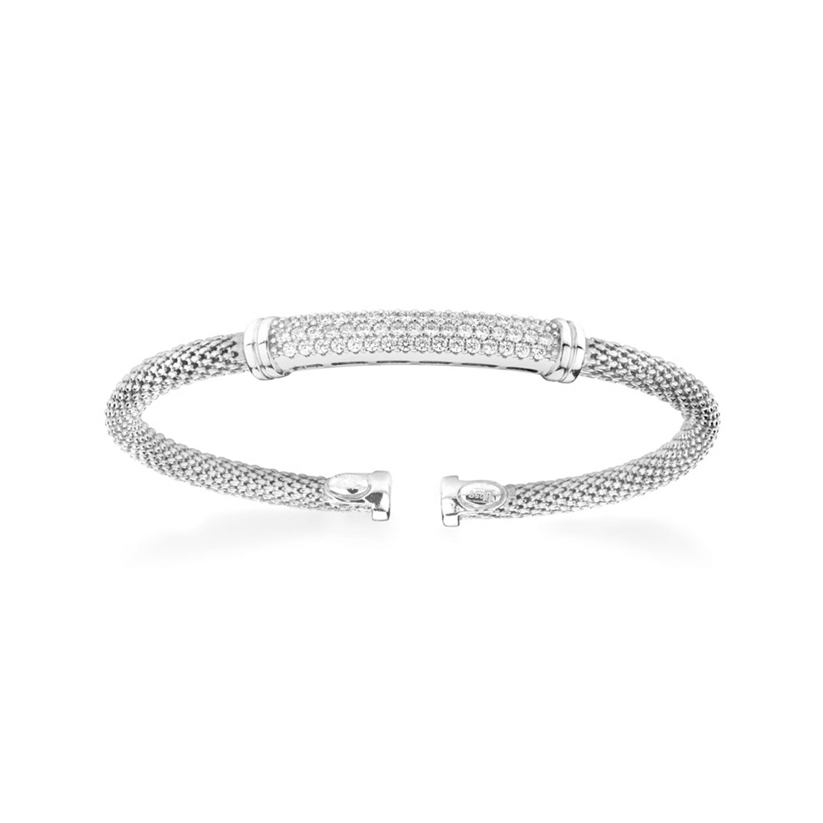 Slip-on bangle with paved bar