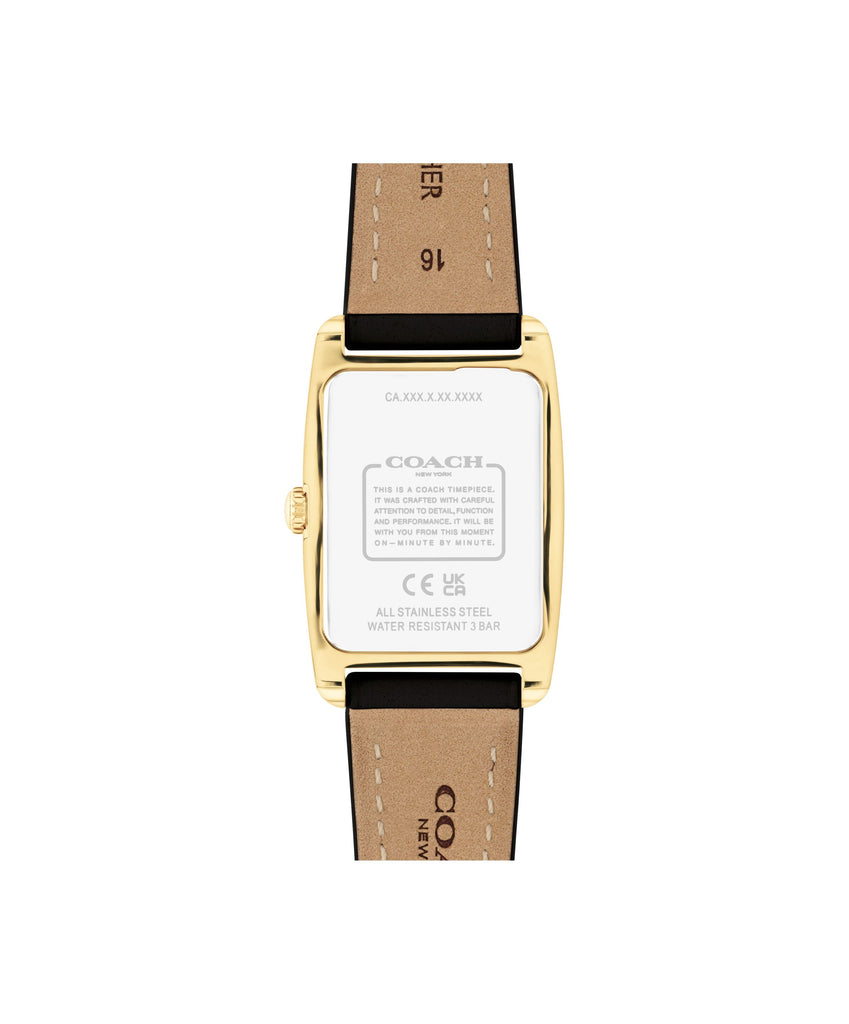 Montre Reese Doré et Cuir Noir