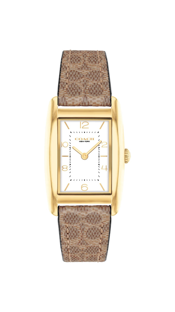 Montre Coach Reese Doré et Cuir Brun