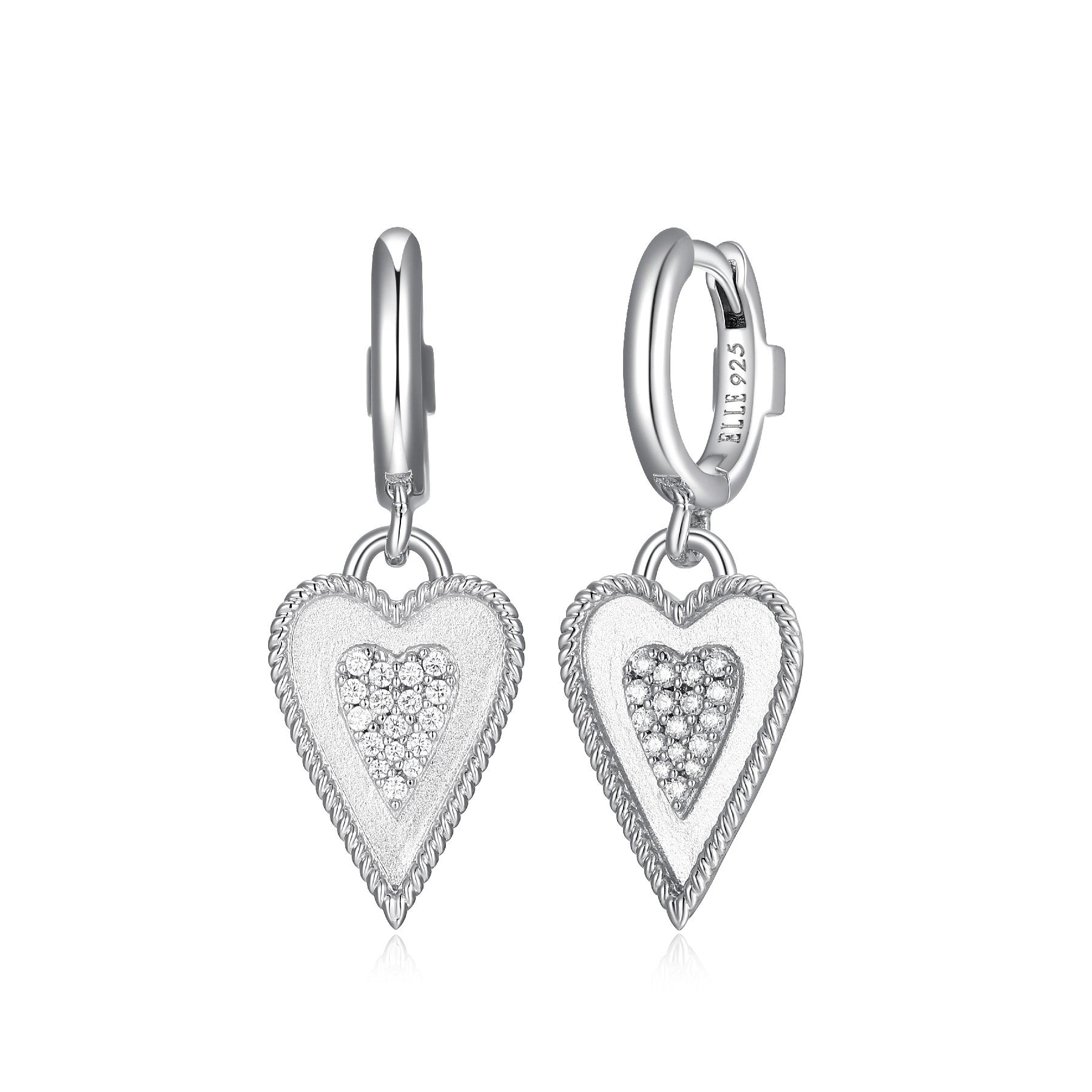 Boucle d'oreille Coeur Pavé