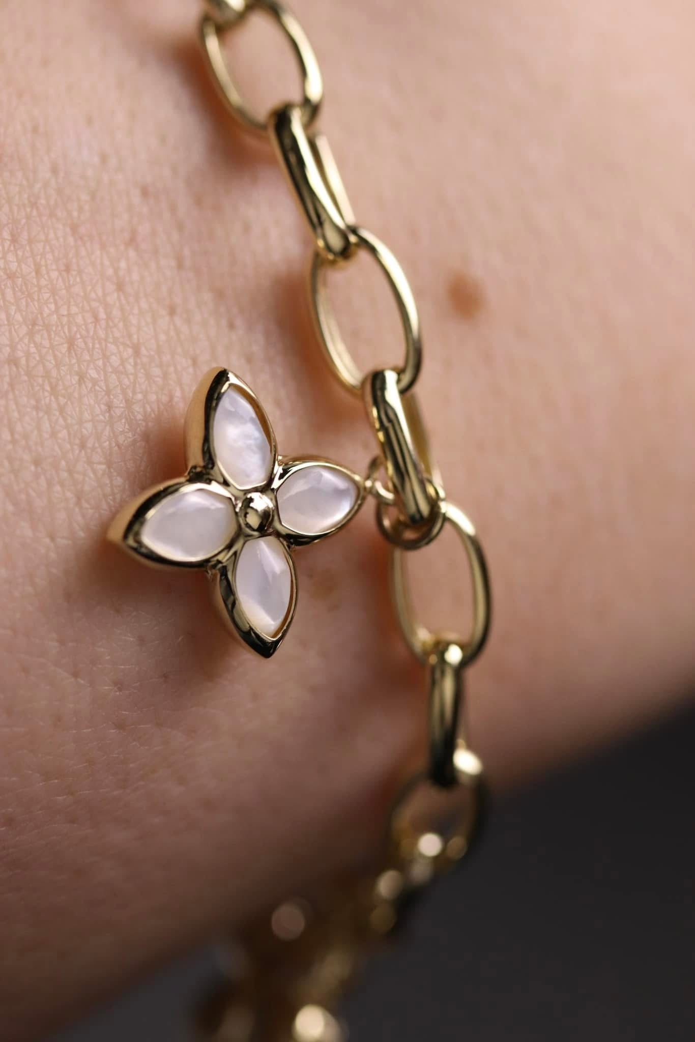 Bracelet Breloque Trefle 10k