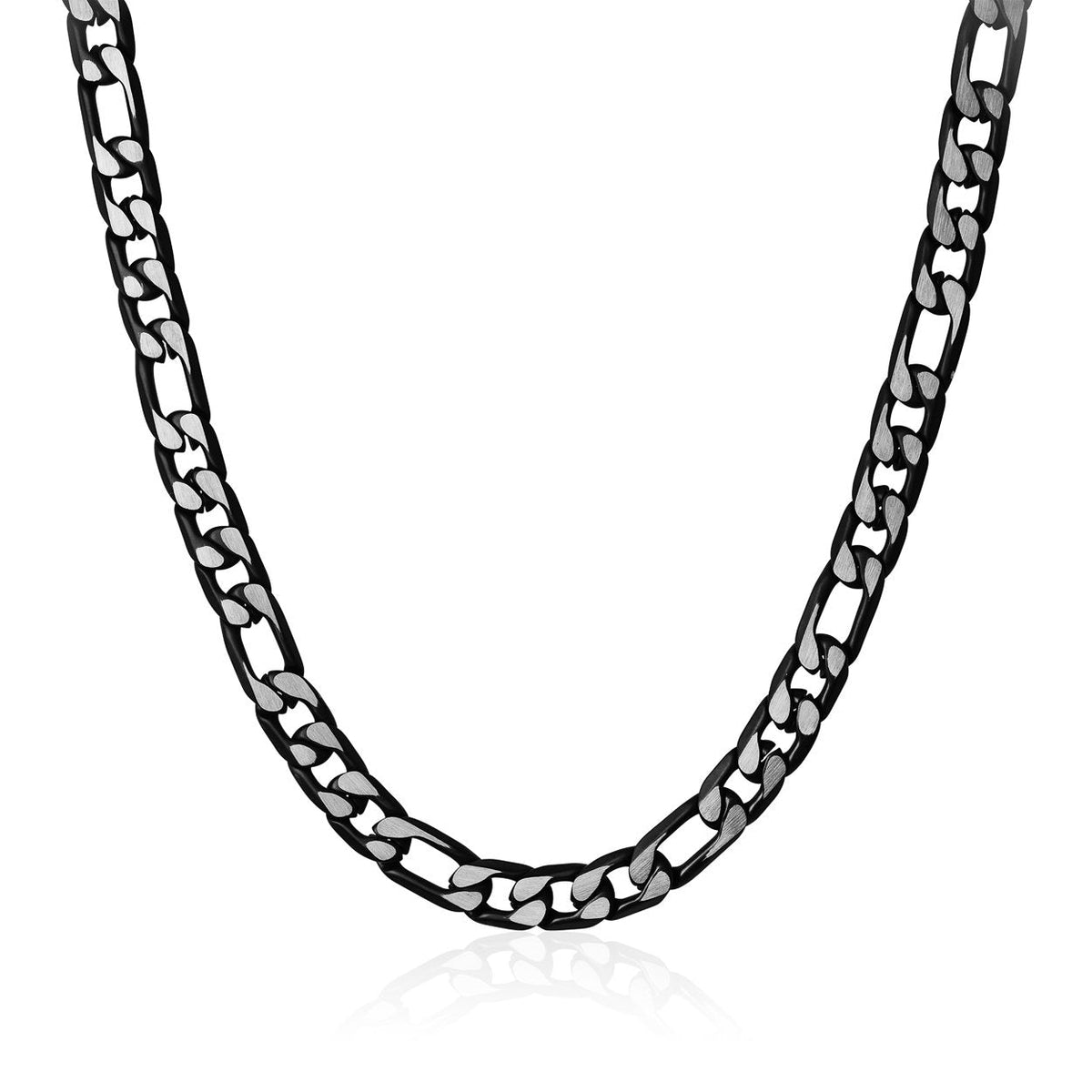 9.4mm Figaro Chain in Black Steel