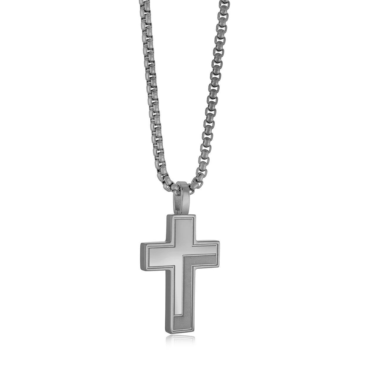 Chaîne en Acier avec Croix Rainurée