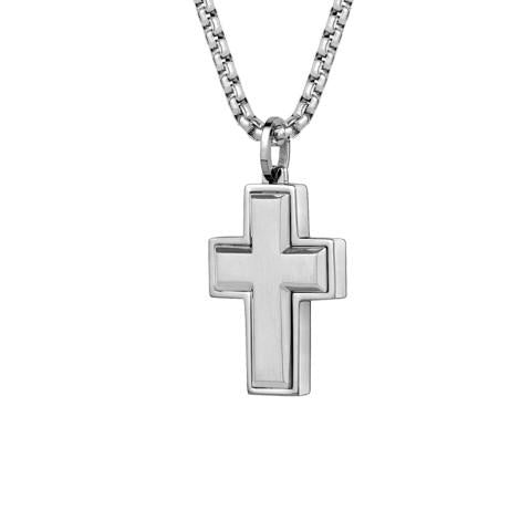 Chaîne en Acier avec Croix Bordée