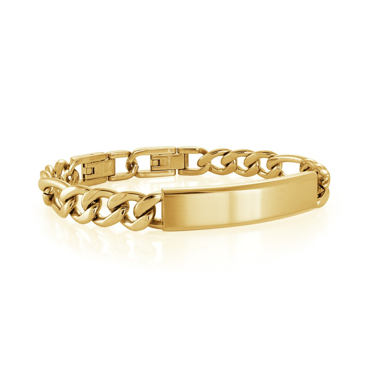 Bracelet Figaro en Acier avec Plaque D'identification