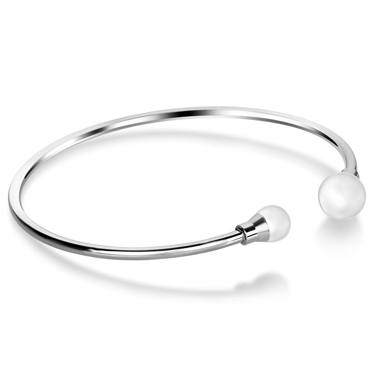 Bracelet Manchette Acier Perles Swarovski