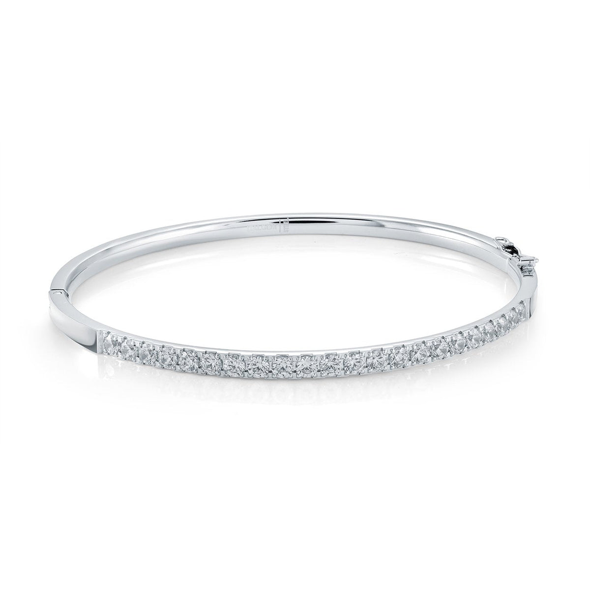 Steel bracelet with cubic zirconia