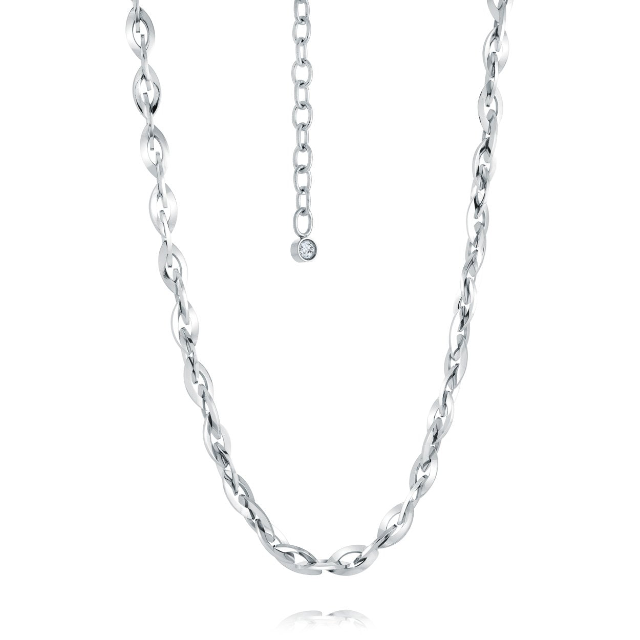 Collier en Acier en Lien Ovale