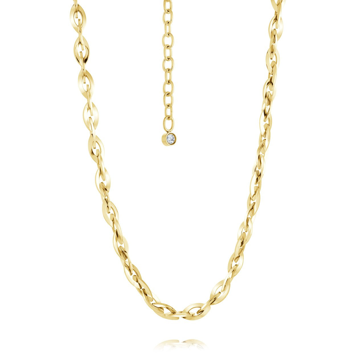 Collier en Acier en Lien Ovale