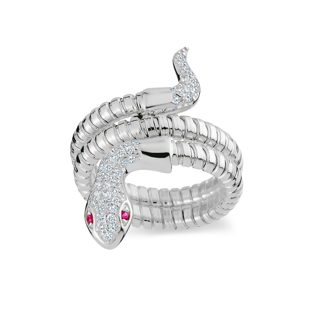 Bague Serpent Yeux Rouge