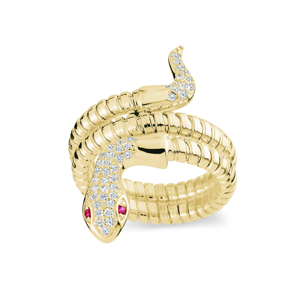 Bague Serpent Yeux Rouge