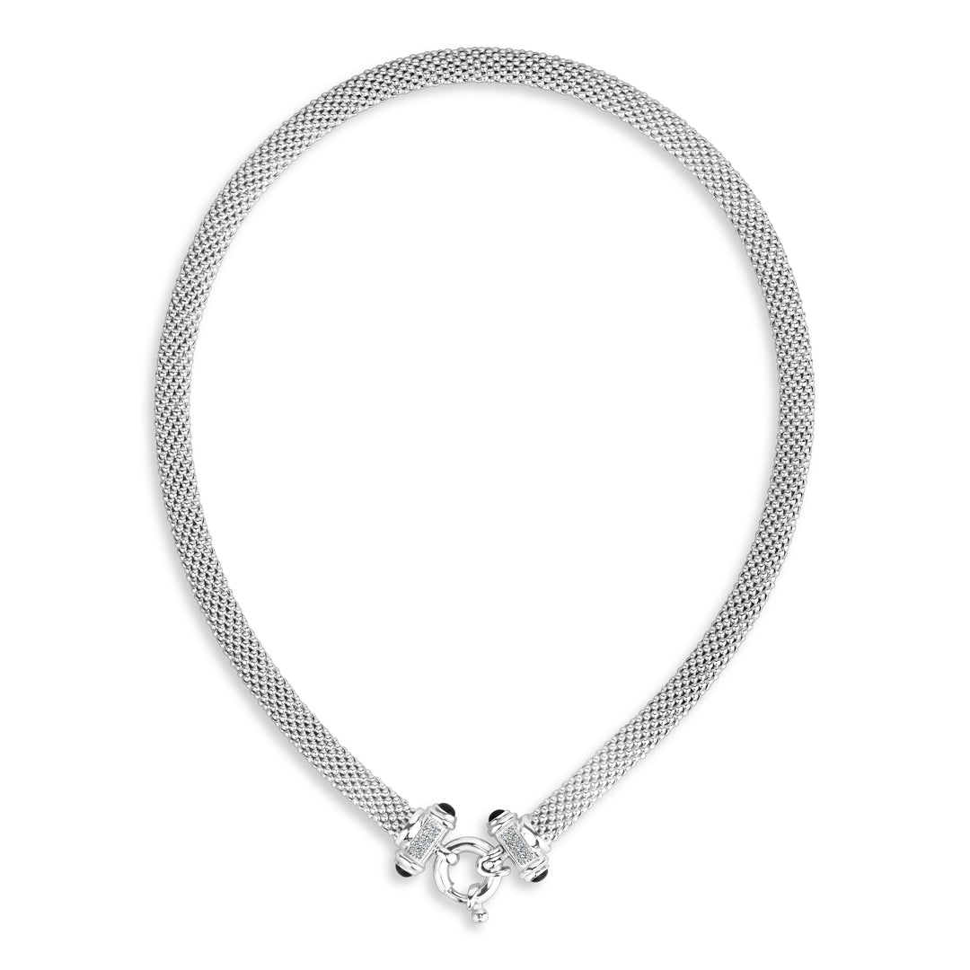 Mesh Necklace with Round Buckle