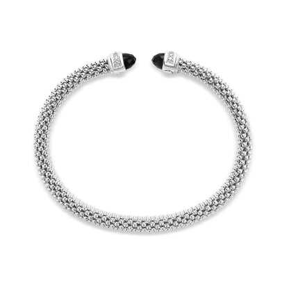 Bangle Maille à enfiler avec Onyx noir