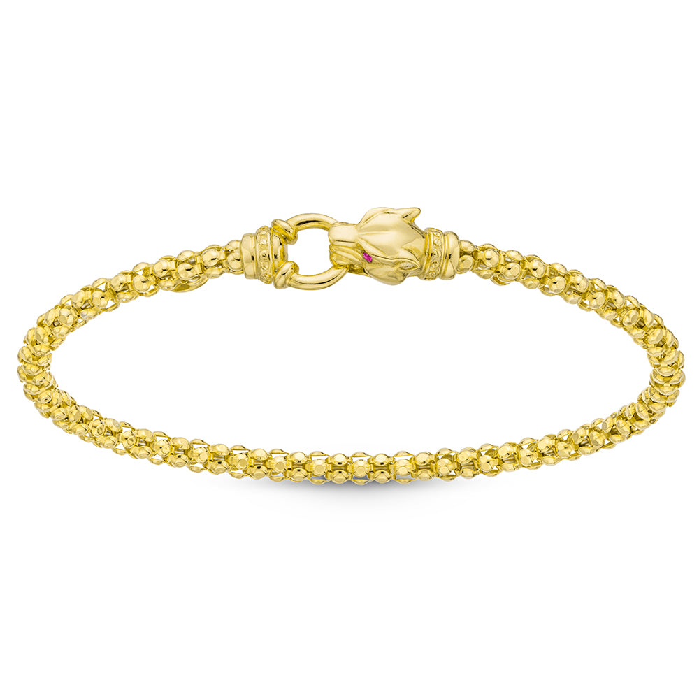 Classic Lioness Bracelet with Red Eyes