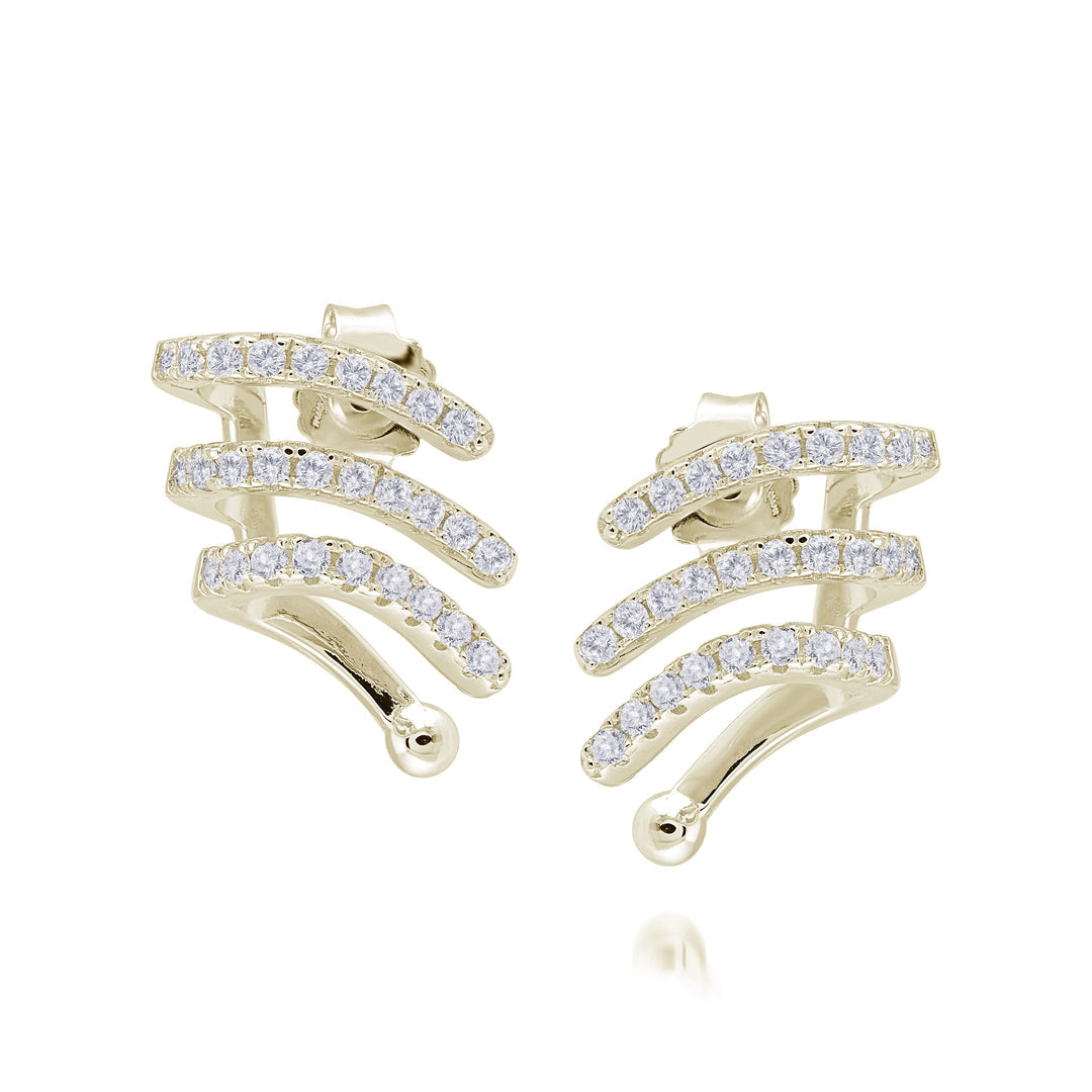 Three-row ear cuff - Yellow 