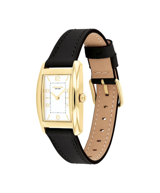 Reese Gold and Black Leather Watch