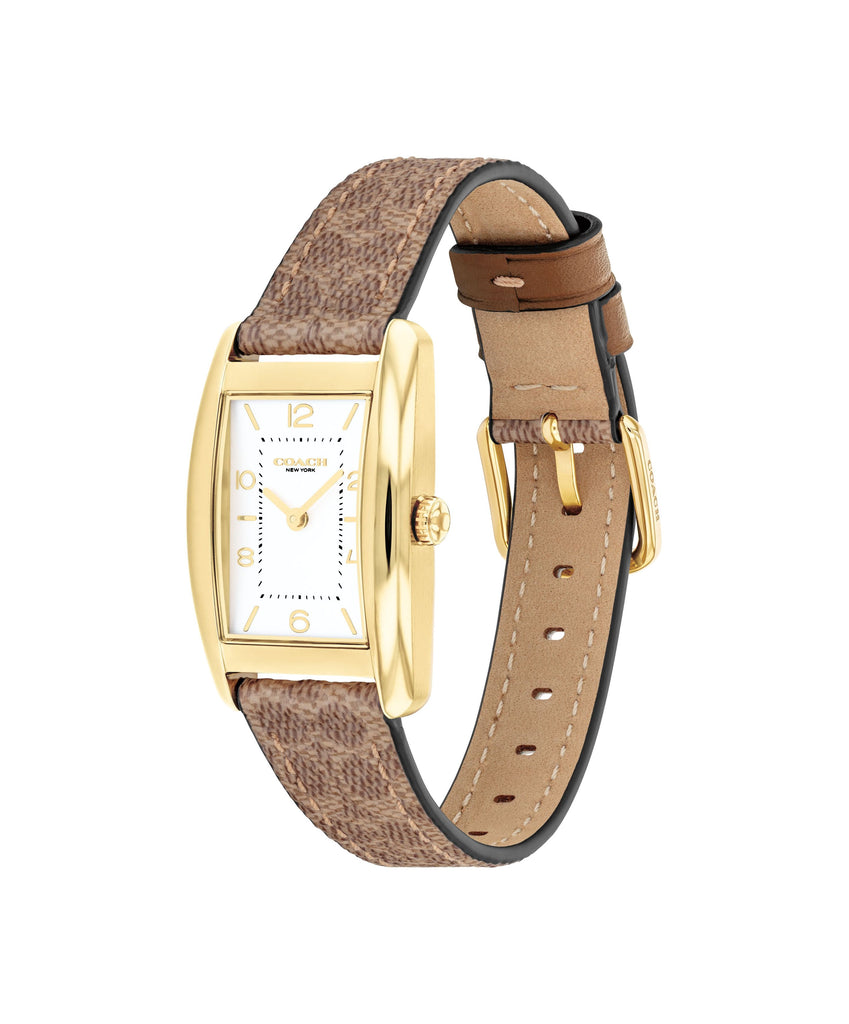 Montre Coach Reese Doré et Cuir Brun