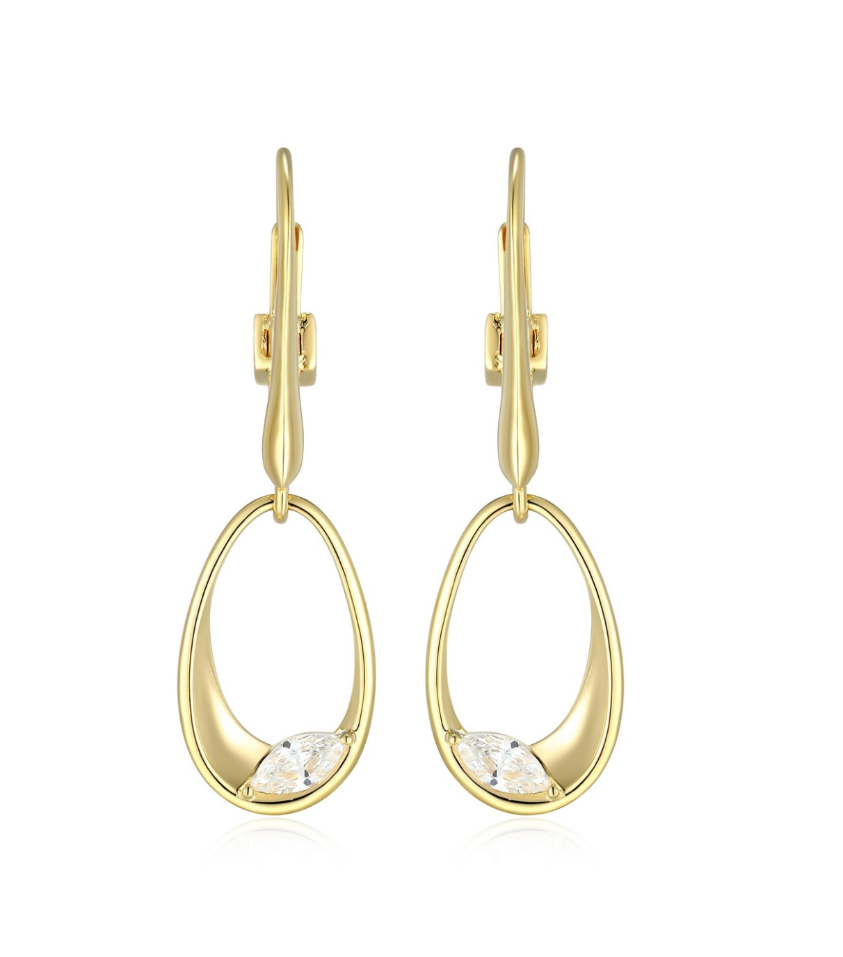 Boucle d'oreille Liverback avec ovale doré