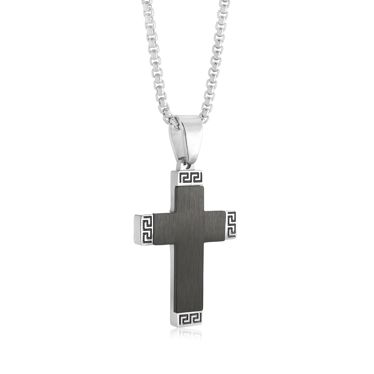 Steel chain with Greek cross