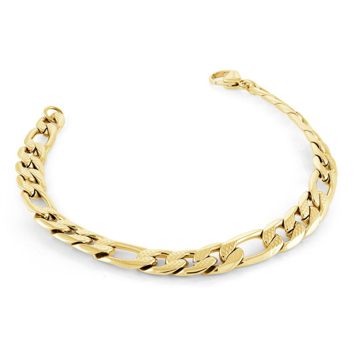 Figaro Bracelet Chiseled in Steel