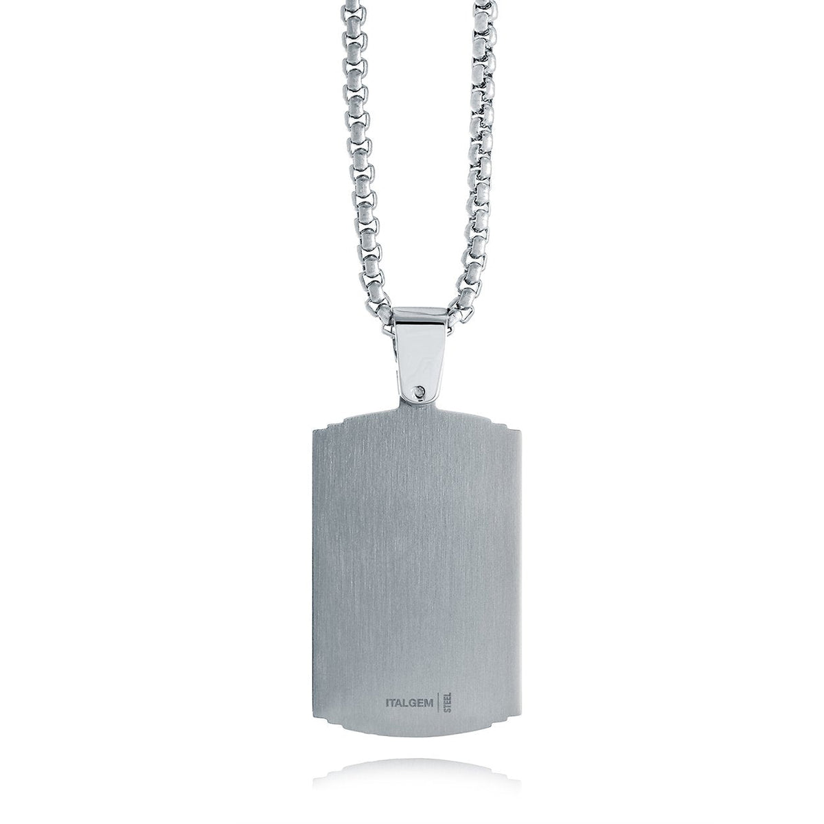 Brushed Steel Chain with Tag
