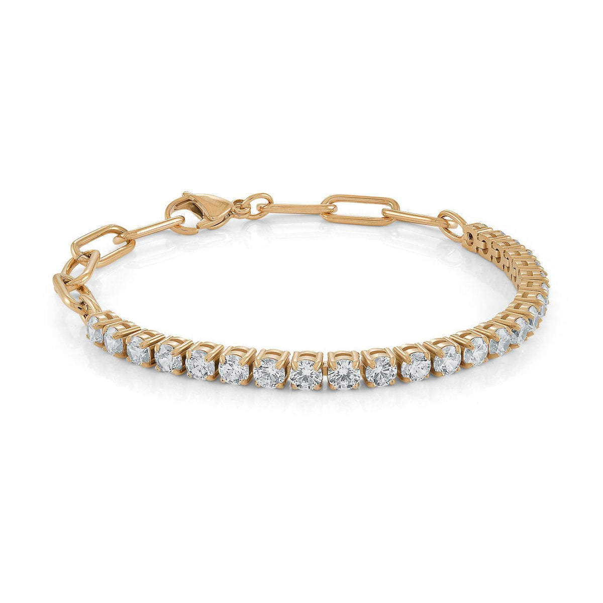 4mm Hardened Steel Tennis Bracelet with CZ Markers