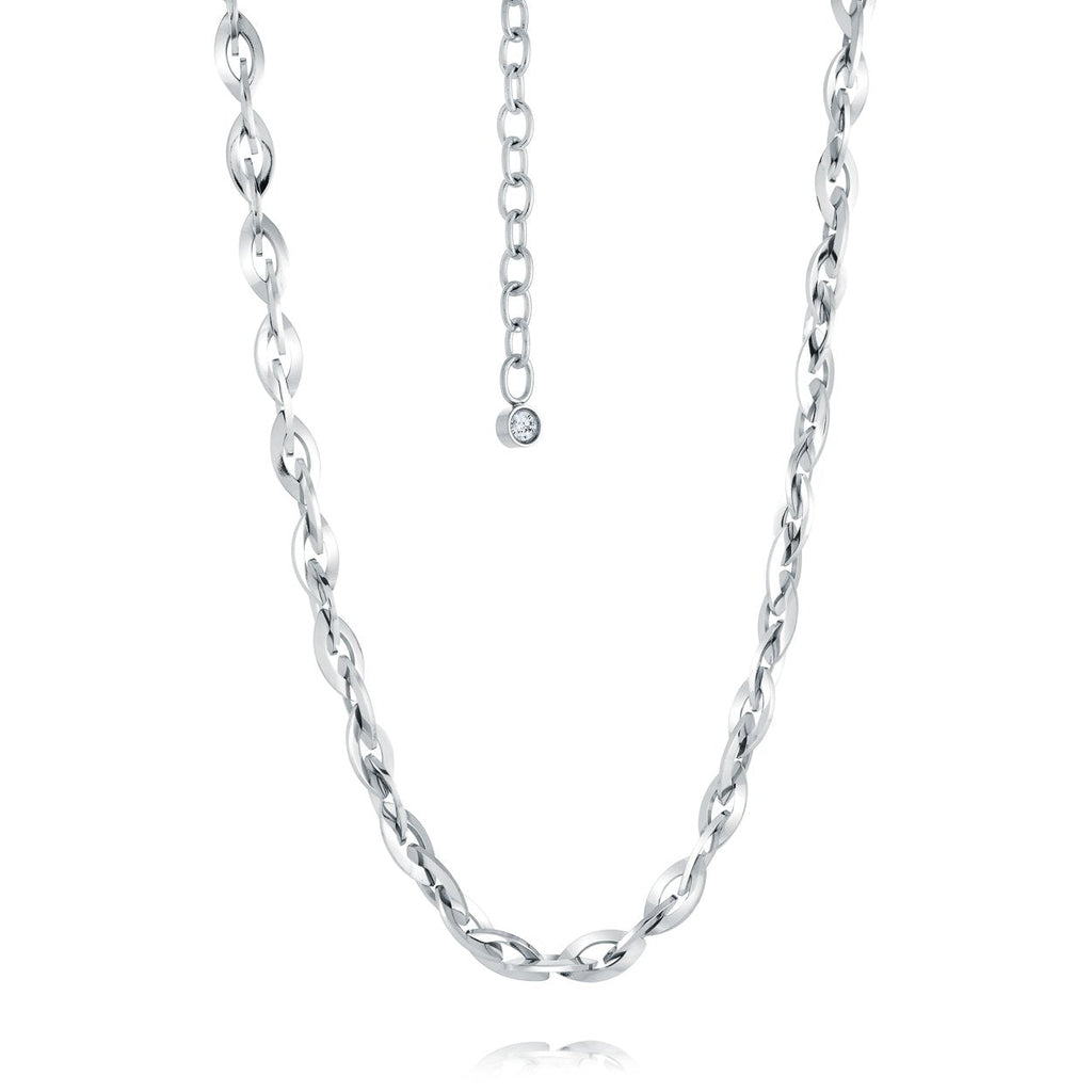 Collier en Acier en Lien Ovale