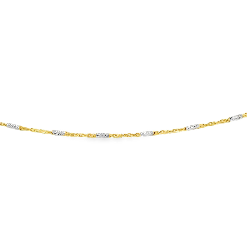 Bracelet 2 Tons Rolo Plaquette 10k