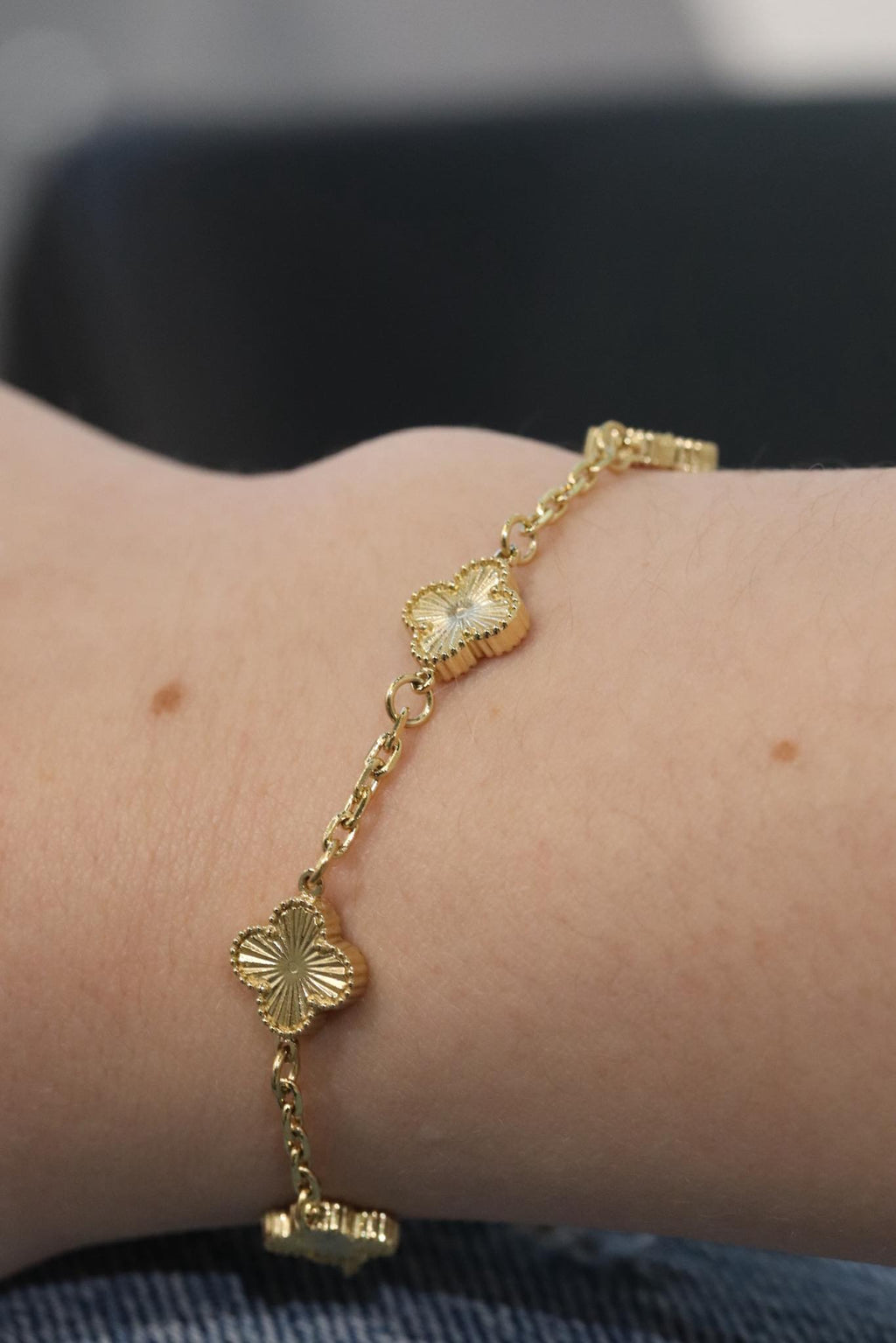 Bracelet trèfle en acier 9mm