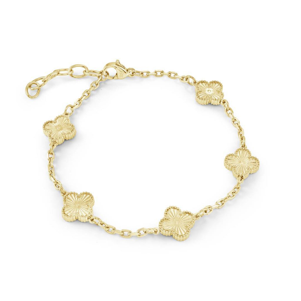 Bracelet trèfle en acier 9mm