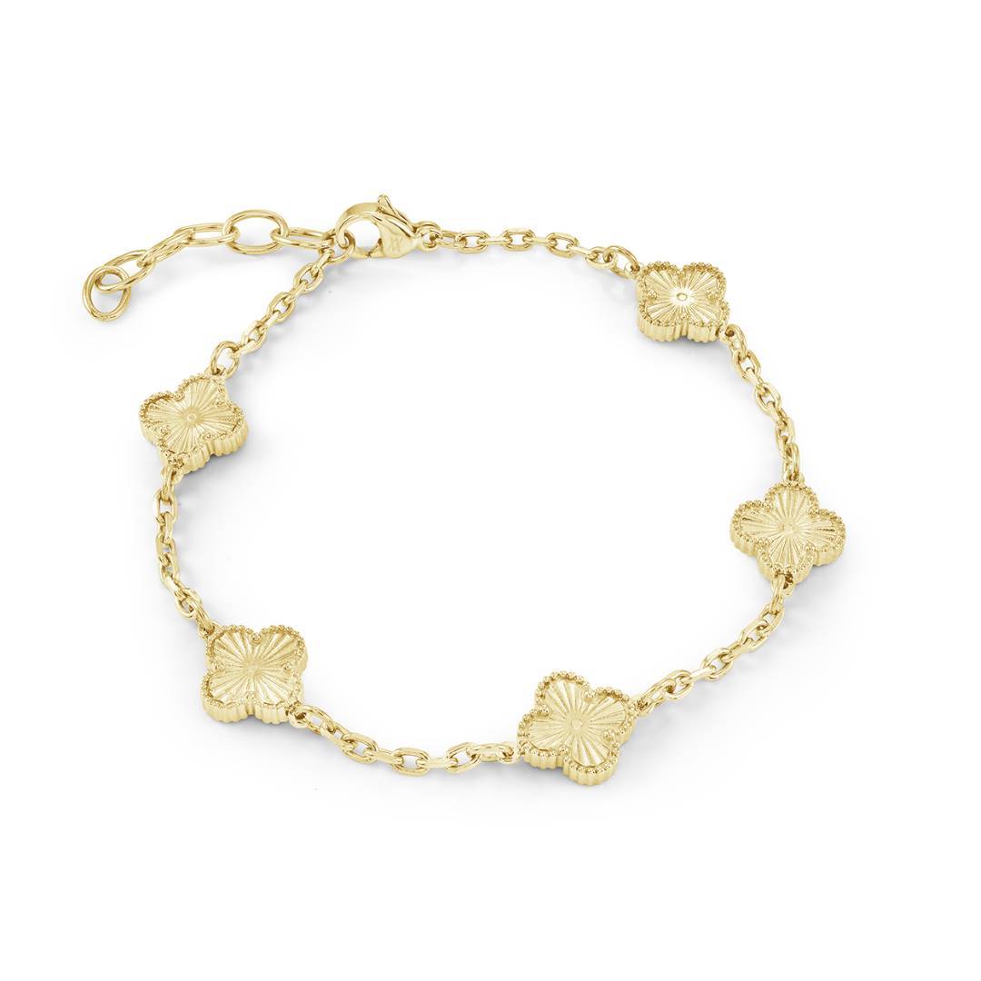 Bracelet trèfle en acier 9mm