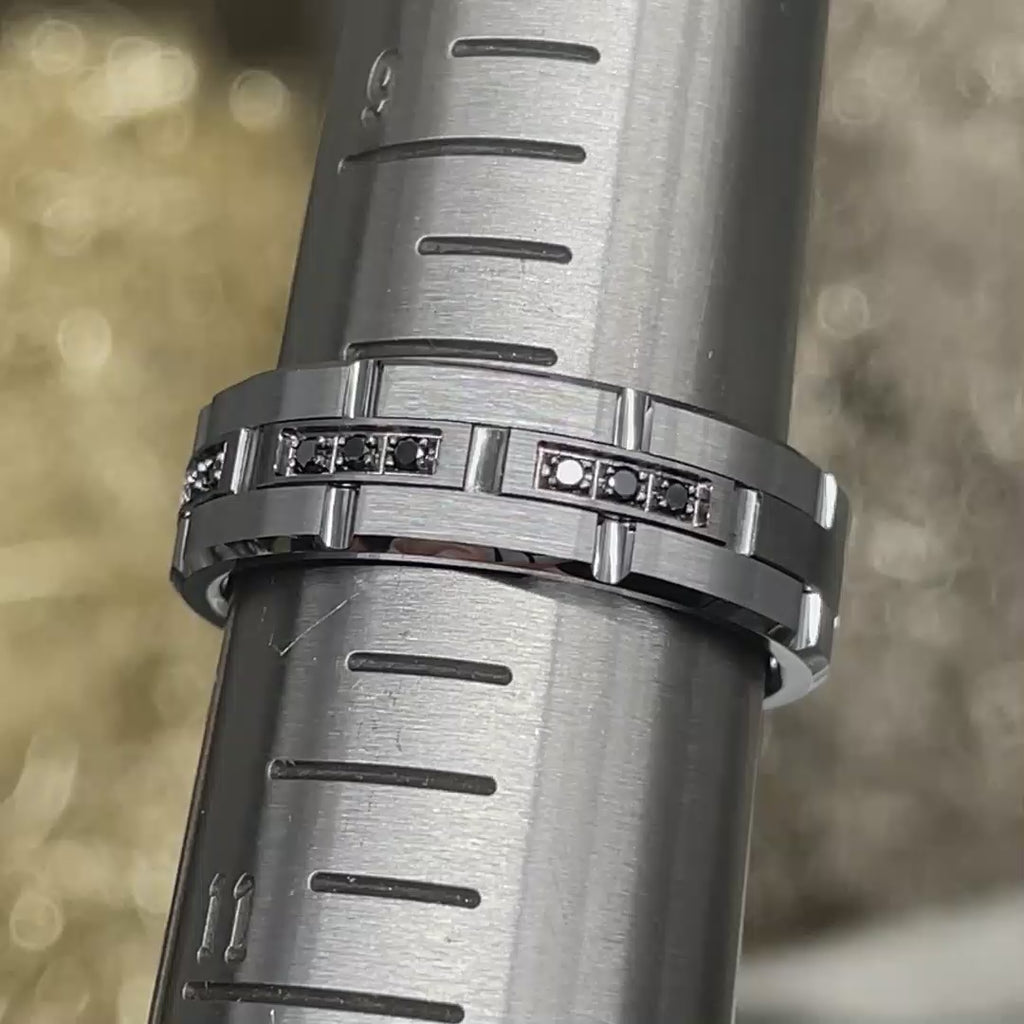 Jonc Multi Trio Diamants Noir - Blanc